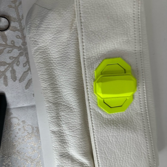 White Clutch with Neon Yellow Clasp - Picture 3 of 9